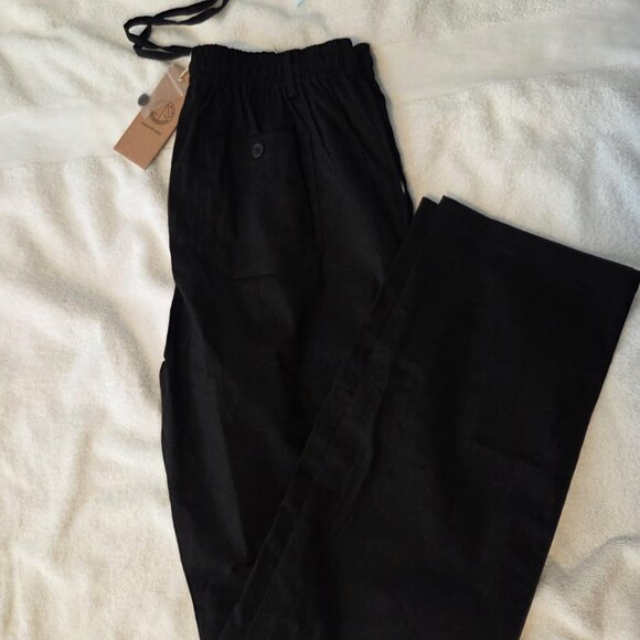 Mens 34 waist/32 inseam, black linen blend pants, new with tags - Picture 2 of 3